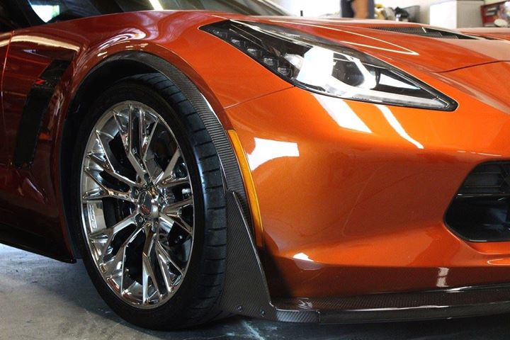 C7 Corvette Z06 APR Carbon Fiber Front Fender Wheel Well Extensions